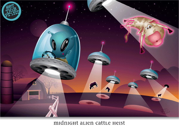 Midnight Alien Cattle Heist